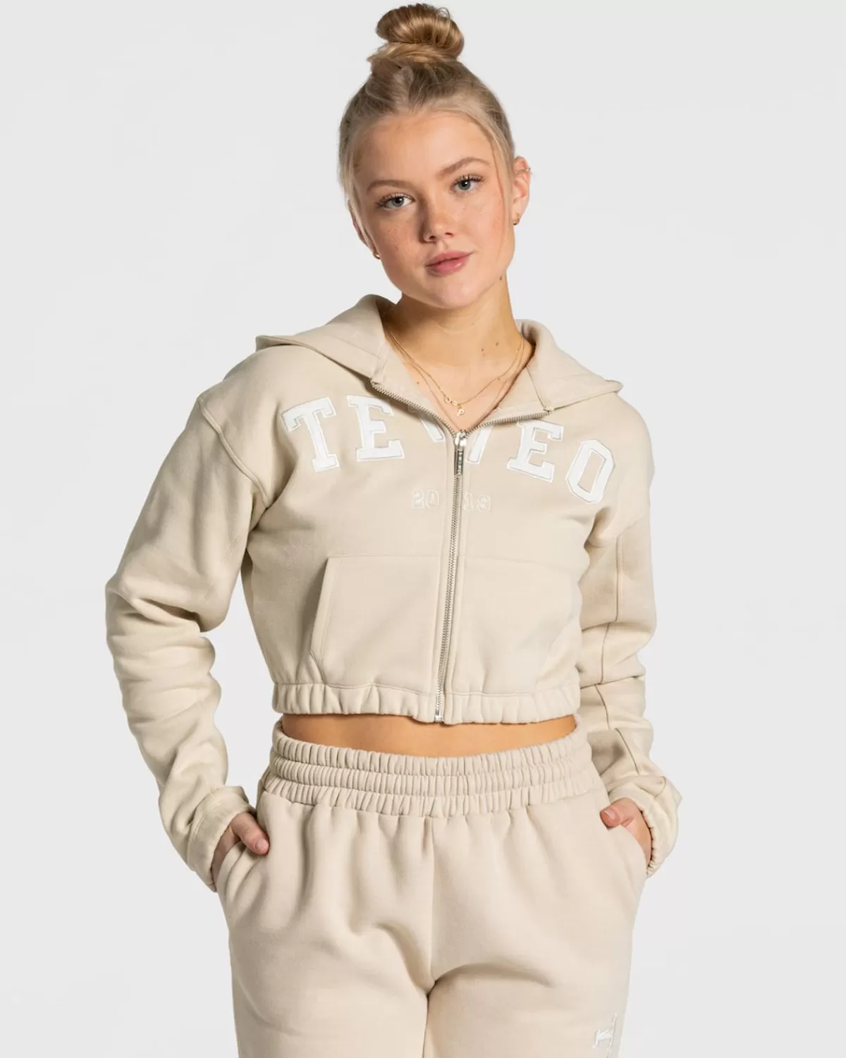 TEVEO College Zip Hoodie "Beige" Store